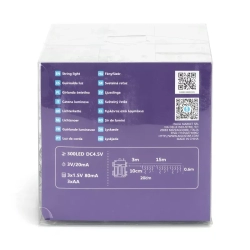 Lampki choinkowe sople fala 300LED na 3 baterie AA ZIMNE 3m